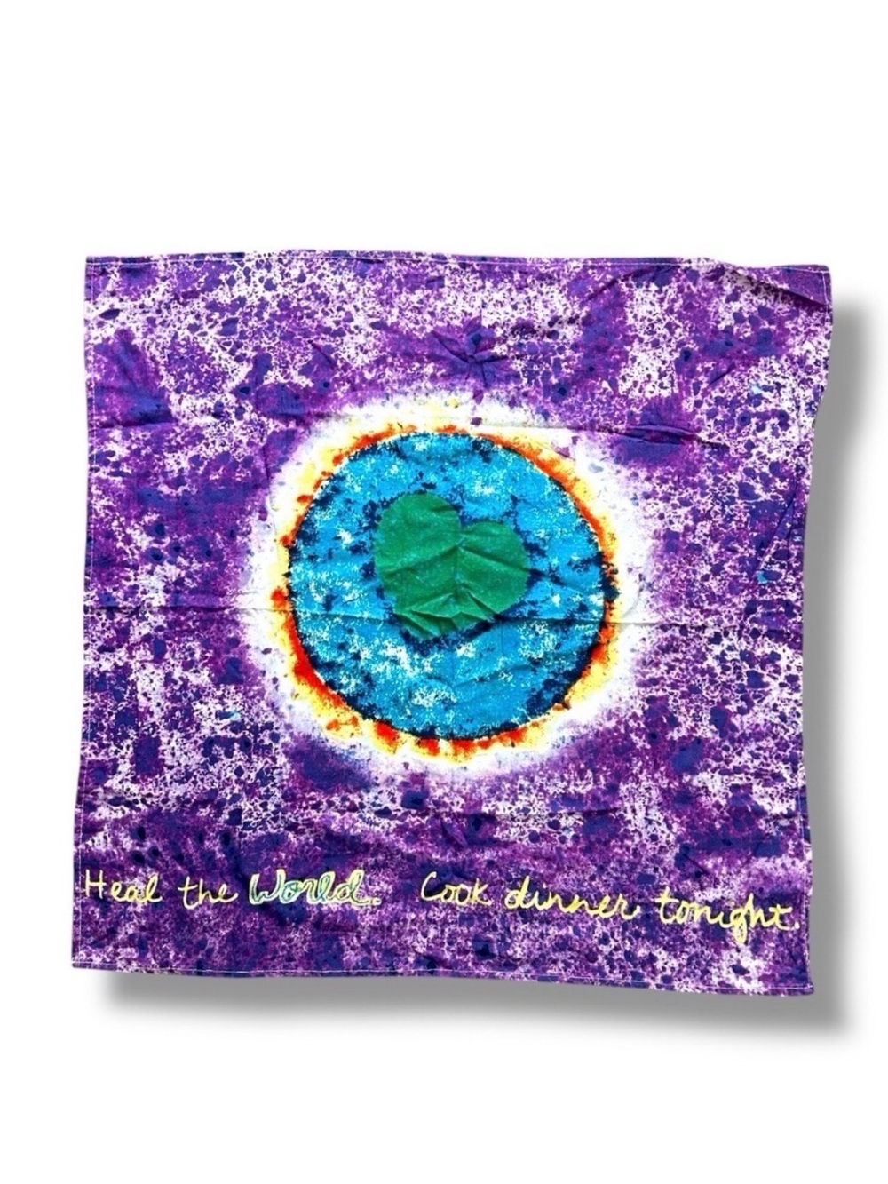 Penzeys Purple Heart Tie Dye Art Tapestry Heal The World Cook Dinner Tonight